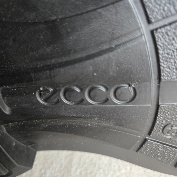 ECCO Wingtip Oxford Mens 9-9.5 Black Leather Brogue Dress Shoes Lace Up Like New main image 5